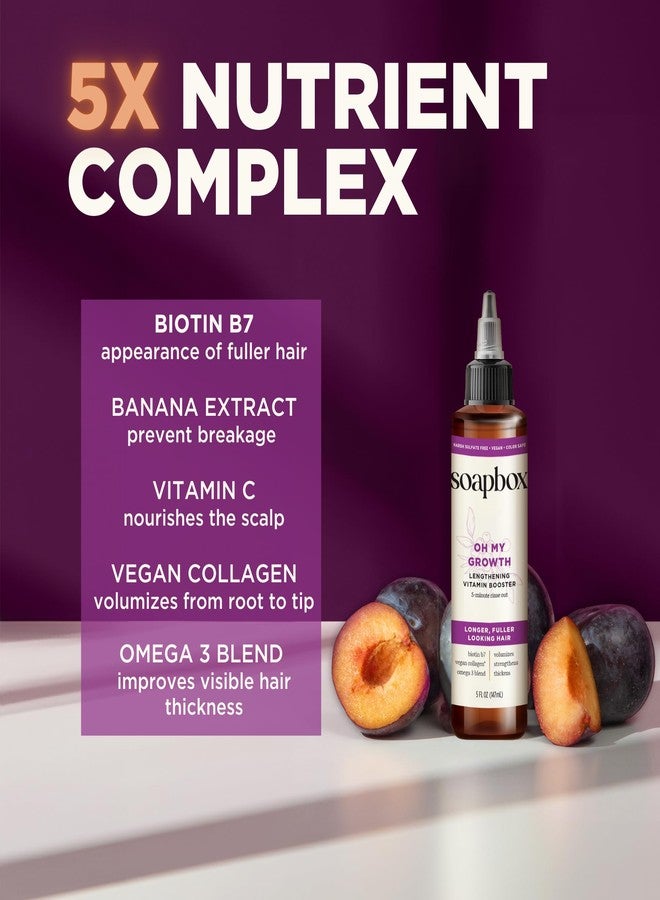 سوب بوكس صابون بوكس أوه ماي جروث، علاج معزز بالفيتامينات لتطويل الشعر لجميع أنواع الشعر، غني بالبيوتين والكولاجين النباتي وفيتامينات أ و ج، خالٍ من البارابين ولم يُختبر على الحيوانات، لشعر أكثر كثافة وامتلاءً للرجال والنساء، عبوة من قطعتين (5 أونصة لكل قطعة). - Image 5